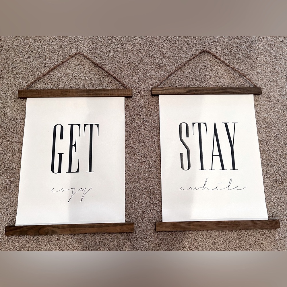 Guest Bedroom Canvas Signs 25.5” high x 21” wide.